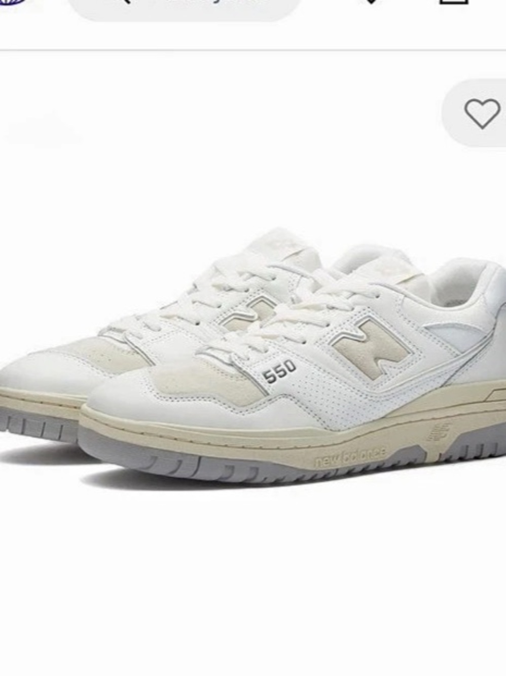 New Balance 550 White Timberwolf White & Gray Sneakers